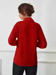 Calvaya 纯色长袖衬衫新年衣服，长袖上衣