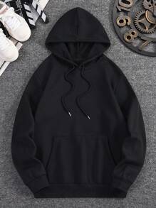 Manfinity Dauomo Men's Hoodie With Slogan And Skull Print, Fall/Winter, Long Sleeve Top - Black - View 2