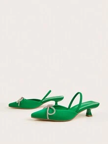 Ladies' High Heel Pointed Toe New Style Shoes For Autumn And Winter - Green - View 3