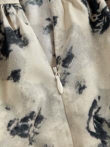 SHEIN MOD Của phụ nữ In hoa Sự tréo nhau Trở lại Váy Dây - Nhiều màu - Xem 4
