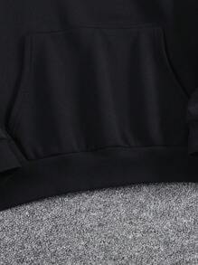 Manfinity Dauomo Men's Hoodie With Slogan And Skull Print, Fall/Winter, Long Sleeve Top - Black - View 4