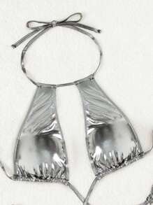 Swim SXY 女士時尚純色連身泳衣 - 銅色 - 查看 4