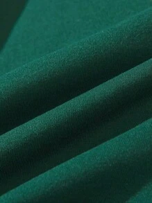 SHEIN 適用於春秋季的青少女數字印花綠色圓領運動衫 - 綠色 - 查看 4