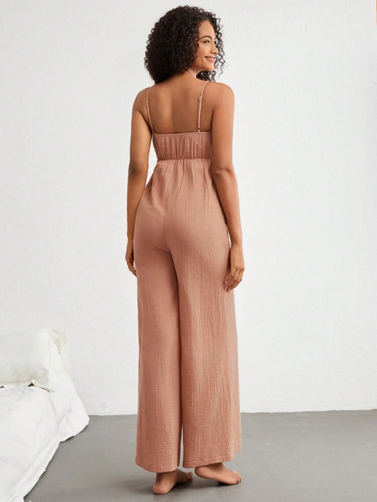 Leisure Women's Spaghetti Strap Jumpsuit Pajamas