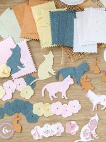 ROMWE Fairycore 材料紙藝術拼貼裝飾背景 - 綠色 - 查看 5