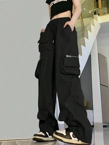 Multi-Pocket Cargo Pants - Black - View 4