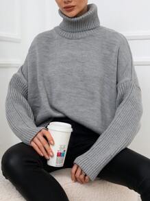 RueChic Oversized trui met col en vleermuismouwen