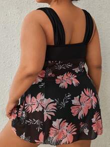 Swim Lushoire Plus Size In hoa Ruched Bust Đầm đi biển mùa hè - Nhiều màu - Xem 2