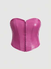 SHEIN MOD Plus Size Women's Strapless Top - Hot Pink - View 1