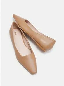 SheIn BIZ 女士啡色平底鞋 - 棕色 - 查看 5