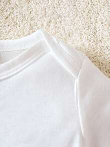 Baby Girls' T-Shirt Bodysuit With Slogan Print