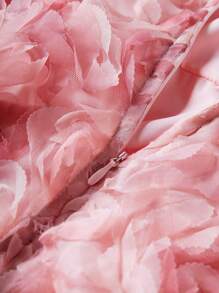 Sweetra Women's 3d Flower Applique Strapless Dress Mini Short Women Outfit