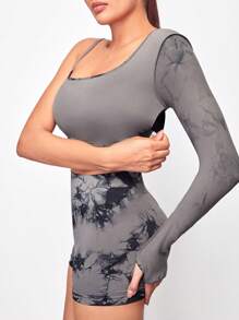 VARSITIE Sports  Yoga Basic Chest Cup&Prints With TANK TOP AND LEGGING  SET - Black - View 5