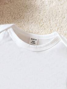 嬰女口號印花連身衣 - 白色 - 查看 3