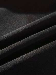 Men's Letter Print Kangaroo Pocket Drawstring Hoodie - Black - View 3