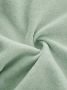 SHEIN 少女們的針織純色連帽長裙,開叉下擺休閒長裙 - 薄荷綠 - 查看 3