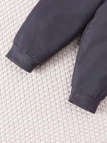 嬰兒男寶寶熱氣球印花連帽衫和褲子套裝 - 灰色 - 查看 3