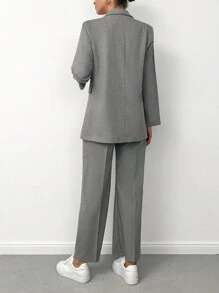 RueChic Einfarbig Revers, Blazer mit & Anzughose mit