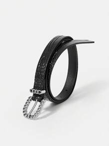 BizChic 1pc Women's Basics Fashionable And Delicate Belt For Daily And Commute, Suitable For Casual Wear - Black - View 1