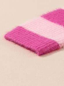 Khối màu Sọc Có nút 	
Fuzzy Áo len Mở - Màu Hồng Tươi - Xem 6