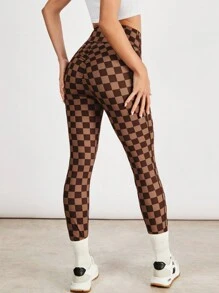 VARSITIE Sports YOGA Basic V Waist&Prints  With  LEGGING - Brown - View 2