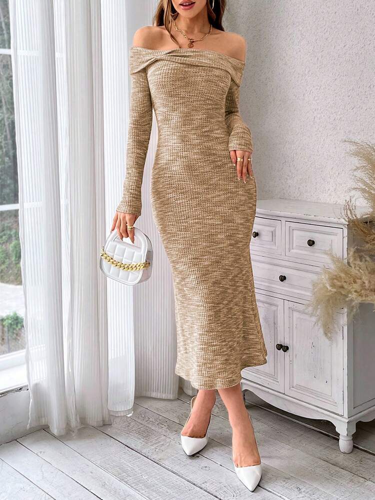 Women's Dip-Dye Off Shoulder Mermaid Hem Dress