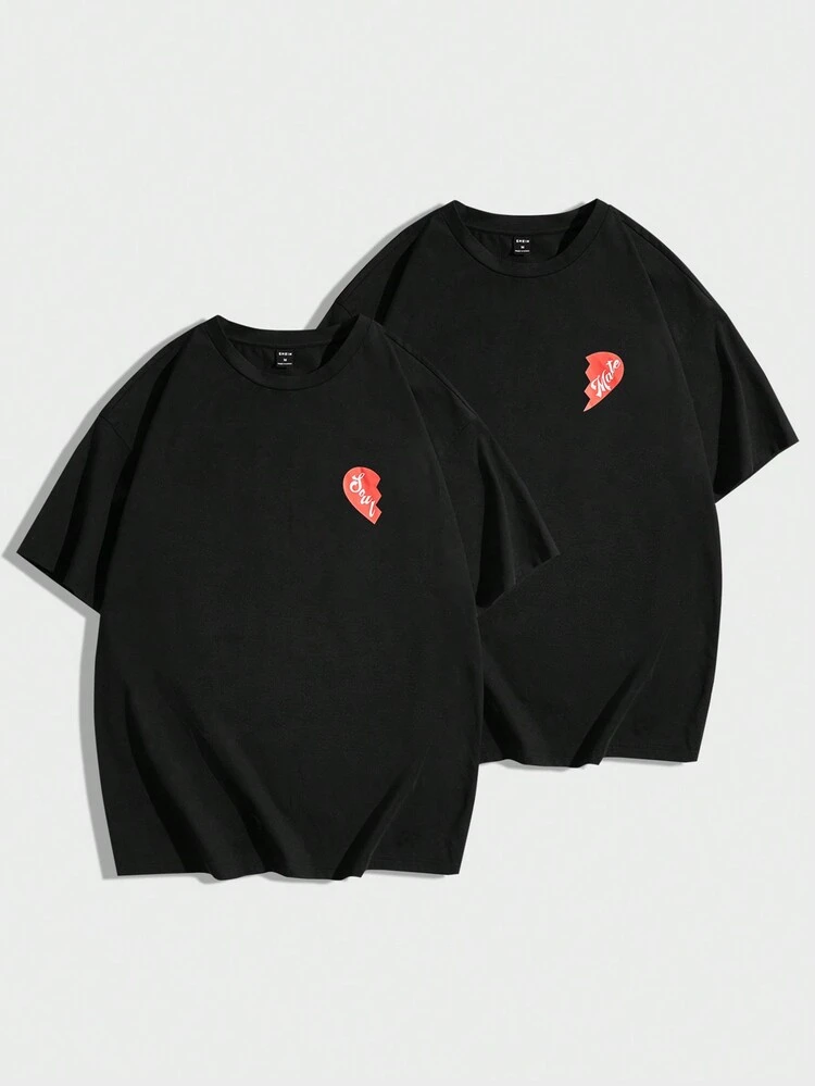 1pc Men's Knitted Casual Short Sleeve T-Shirt