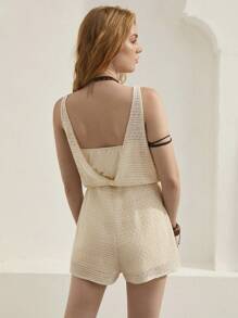 Bohemela 女式無袖連體褲,腰部綁帶款式 - 杏色 - 查看 2