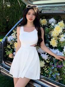 DAZY Ladies' One Piece Swimsuit With Hollow Out Waist Design Summer,Beach Women Outfits