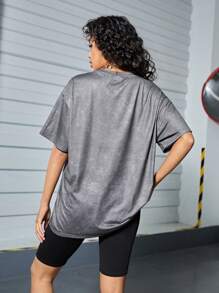 Cô gái Đan In thư Áo thun Và Bộ quần short - Nhiều màu - Xem 2