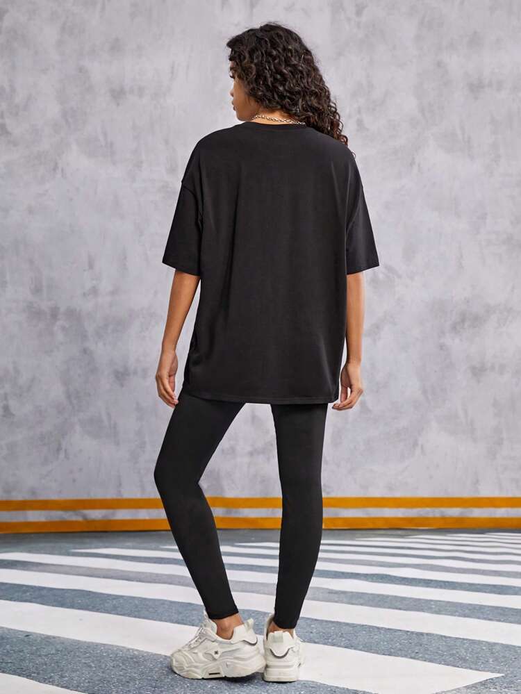 Teen Girl Thermal Imaging Portrait Pattern T-Shirt & Pants Set