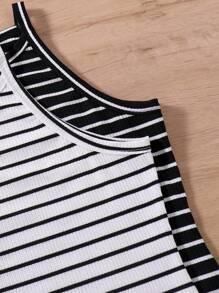 SHEIN Explorewe 少女條紋基礎款2件裝連衣裙套裝