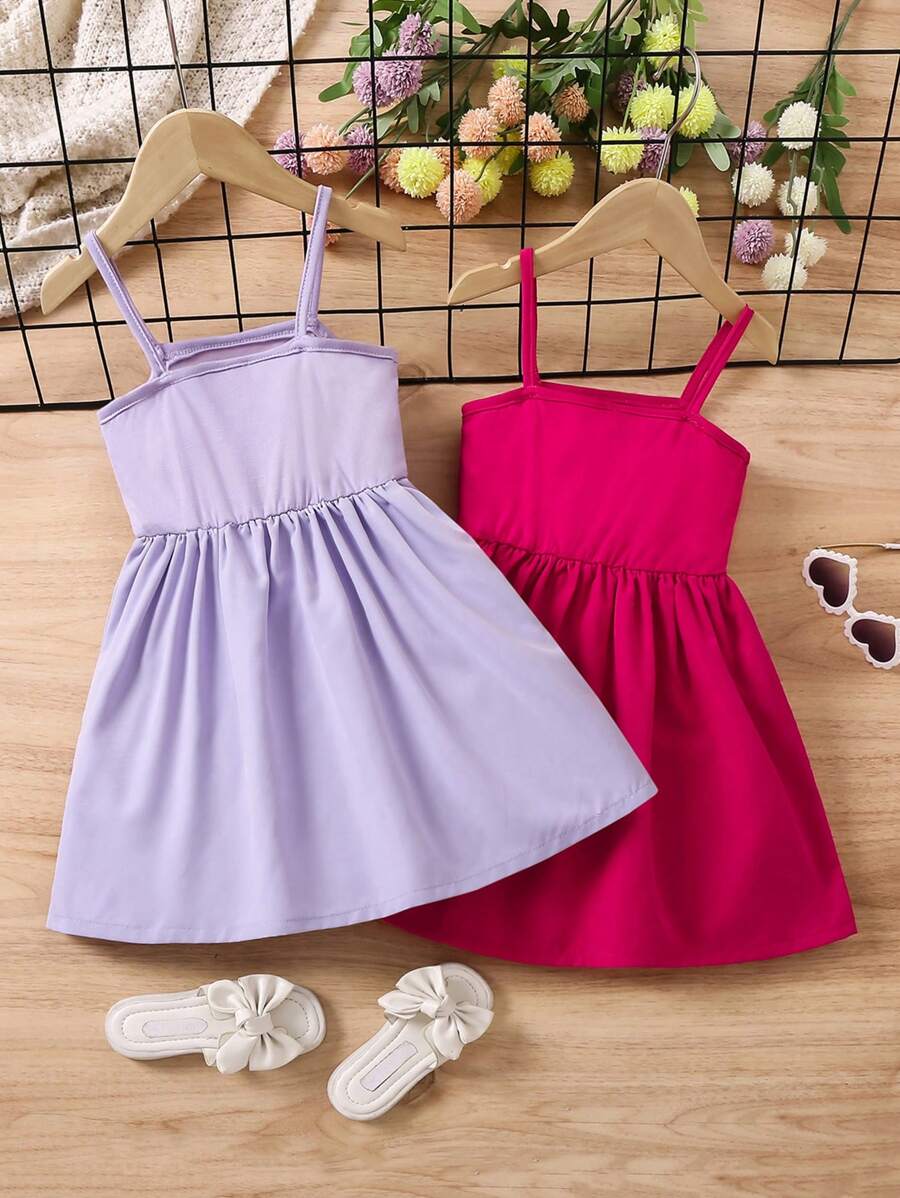 SHEIN 2 Stücke Mädchen Süßes Prinzessin Kleid Mit Schleife, Perlen ...