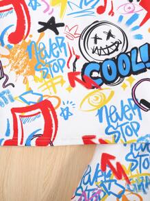 2入組青少年男孩修身休閒短袖t恤和短褲睡衣套裝 - 彩色 - 查看 5