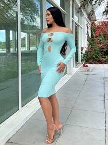 SHEIN SXY Sexy Dress Summer Romper - Blue - View 4