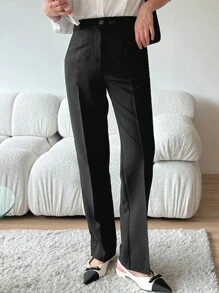DAZY Women's Solid Color Suit Pants - Black - View 4