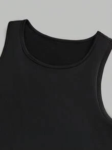 SHEIN Essnce 3 件/套 不同款式純色女背心 - 黑色 - 查看 7