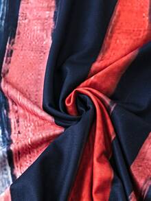 SHEIN LUNE 女性大尺碼條紋v領短袖t恤 - 彩色 - 查看 5