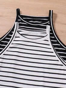 SHEIN Explorewe 少女條紋基礎款2件裝連衣裙套裝