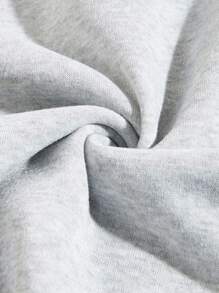 Ladies' Casual Simple Round Neck Sweatshirt With Mountain Lines Print - Light Grey - View 4