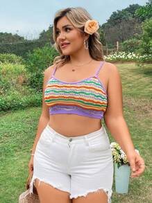 Flirla Kích thước lớn Của phụ nữ Đúng mốt Xu hướng: Cắt giảm Knit ngọn Với Móc sự thêu - Nhiều màu - Xem 7