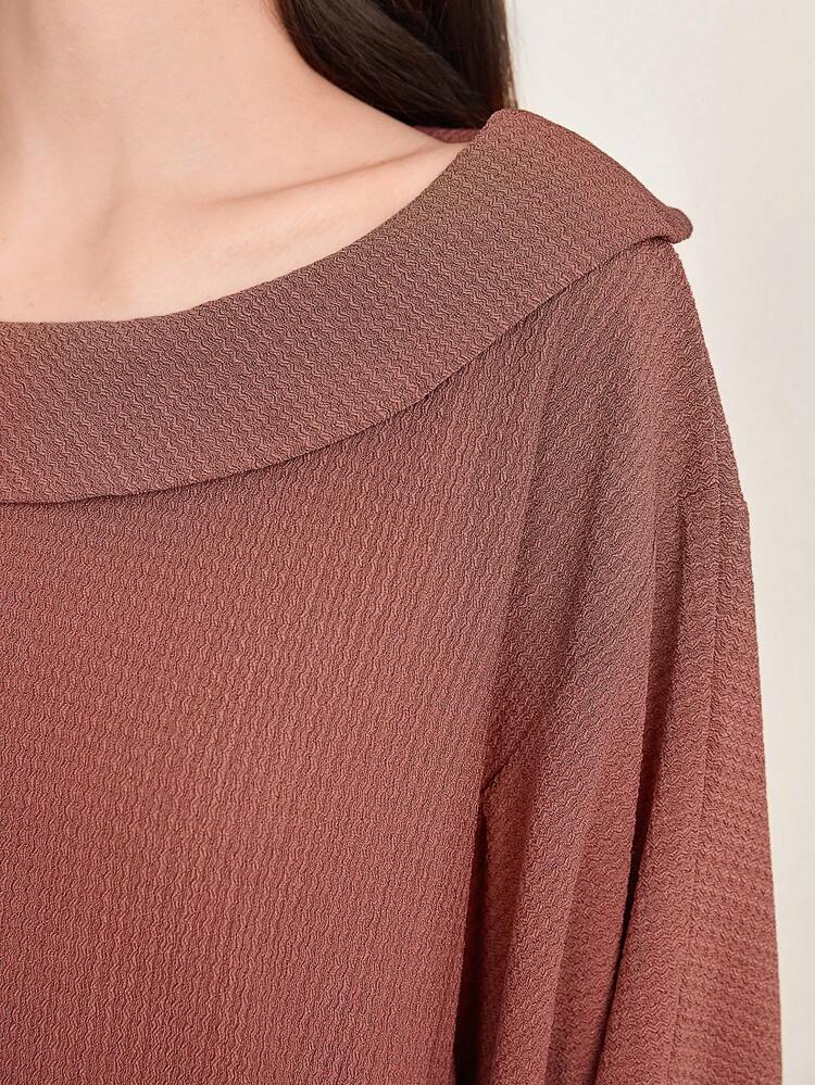 Solid Color Batwing Sleeve Dress