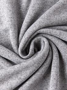 SHEIN LUNE 拼接格纹圆领长袖连帽卫衣，带口袋，休闲套头秋季卫衣 - 彩色 - 查看 3