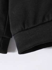 3pcs/Set Baby Boy Leopard Splice Sweatshirt With Pants, Autumn And Winter - Black - View 8