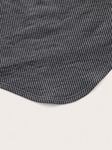 SHEIN EZwear Multicolor Multi-Piece Ribbed Texture Tube Top - Black - View 4