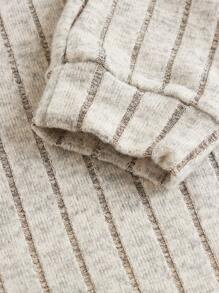 少女立领长袖休闲连衣裙 - 杏色 - 查看 3