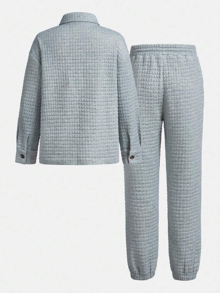 Tween Boy Patch Detail Top And Pants 2pcs Set