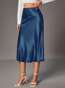 SHEIN Tall Women's Solid Color Elegant Skirt