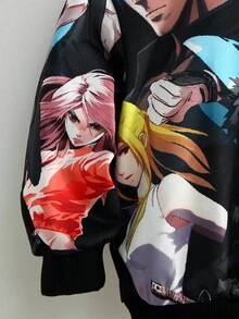 Boys Two-Piece Set Of Casual And Comfortable Cartoon Character Pattern Round Neck Sweatshirt And Sweatpants - Black - View 5