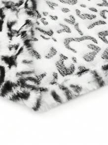 SHEIN LUNE Women'S Plus Size Leopard Print Front Open Jacket - Grey - View 3